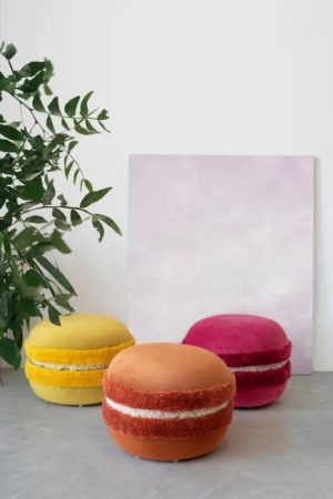 Puff decorativo Macaroon 30x40 cm naranja