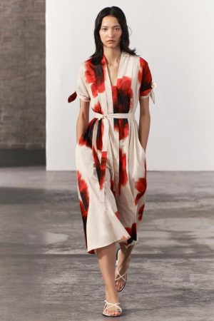 VESTIDO CAMISERO ESTAMPADO ZW COLLECTION