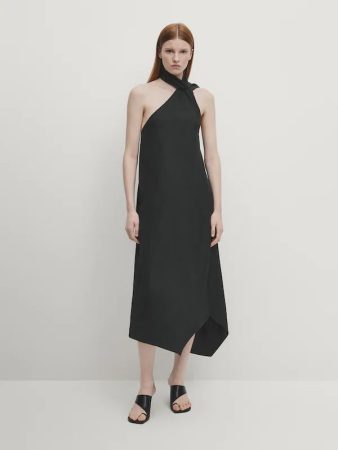 VESTIDO DETALLE CUELLO LAZADA