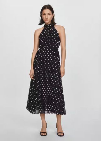 Vestido plisado lunares