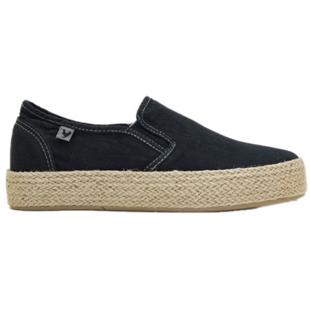 Zapatillas de lona de lona negro de mujer pitas