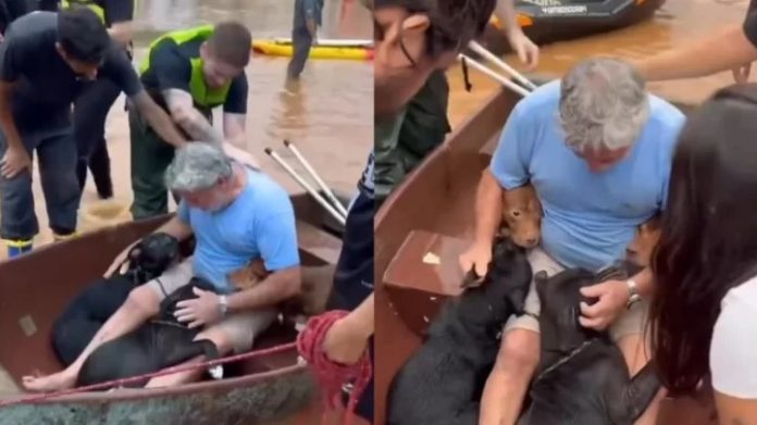 Lluvias en Brasil: No se rinde y salva a sus hijos que no llevan su apellido