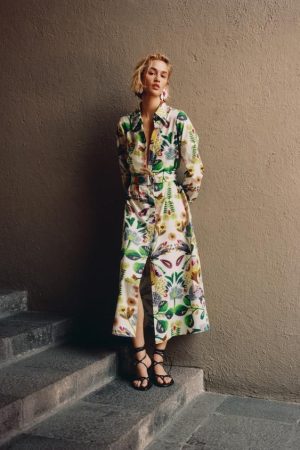 VESTIDO CAMISERO POPELÍN ESTAMPADO FLORAL
