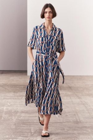 VESTIDO ESTAMPADO GEOMÉTRICO ZW COLLECTION