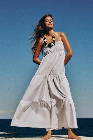 VESTIDO MIDI COMBINADO POPELÍN PANELES