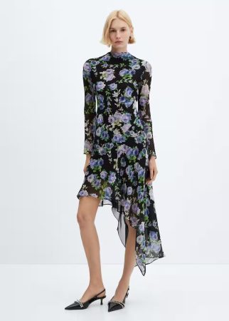 Vestido asimétrico flores
