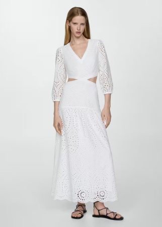 Vestido bordado aberturas