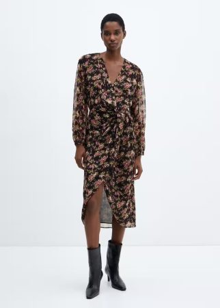 Vestido estampado nudo
