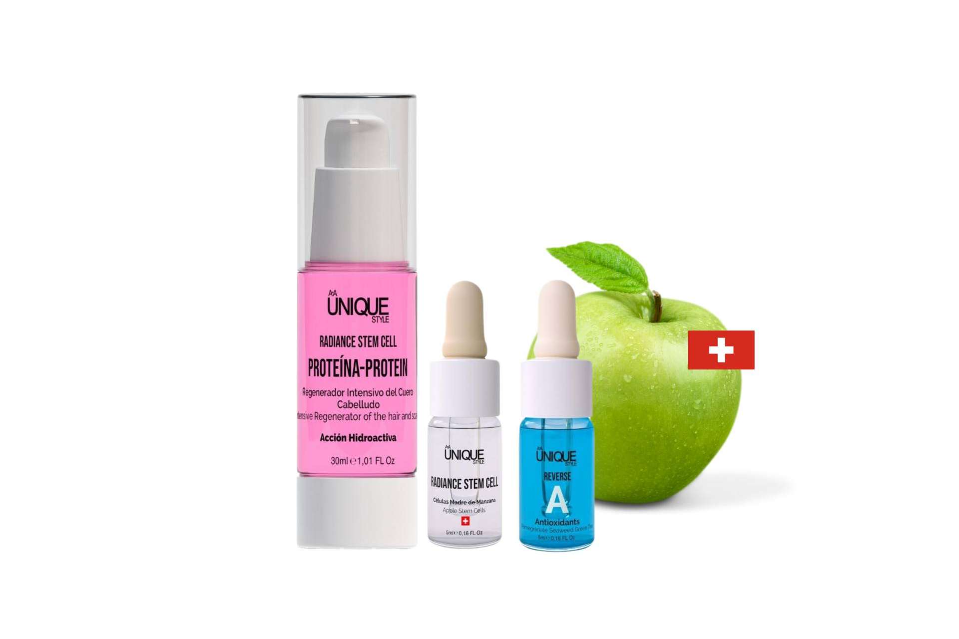 Unique Profesional presenta las células madre de manzana para la revitalización total del cabello
