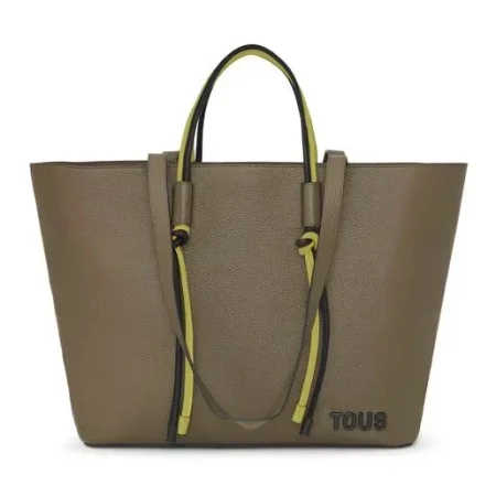 Capazo grande de piel beige TOUS Lynn