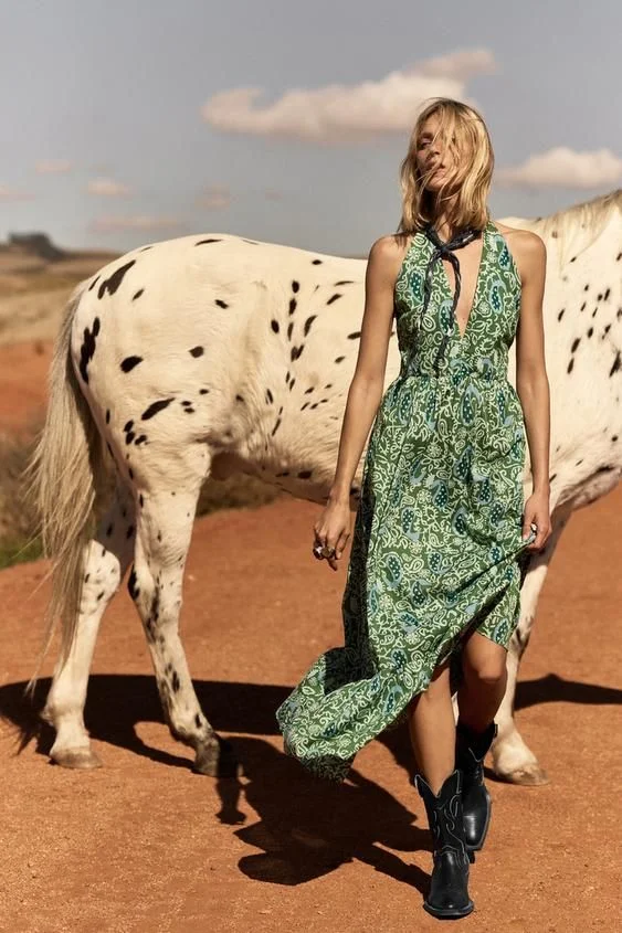 VESTIDO HALTER ESTAMPADO ZW COLLECTION