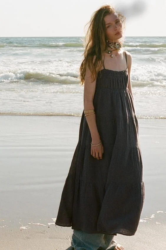 VESTIDO MIDI ALGODÓN GASA