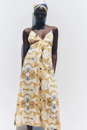 VESTIDO MIDI ESTAMPADO ZW COLLECTION