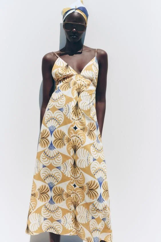 VESTIDO MIDI ESTAMPADO ZW COLLECTION