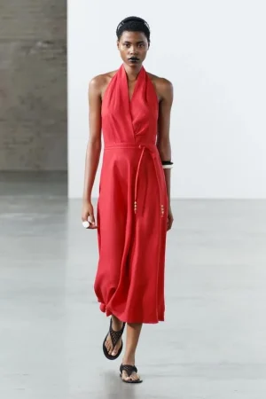 VESTIDO MIDI HALTER ZW COLLECTION