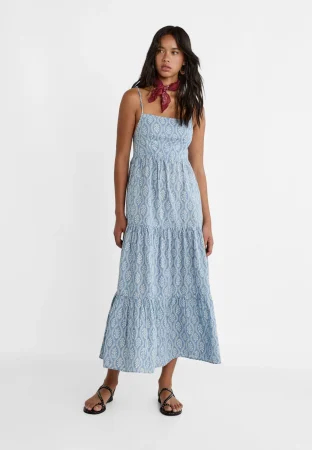 VESTIDO MIDI TIRANTE ESTAMPADO