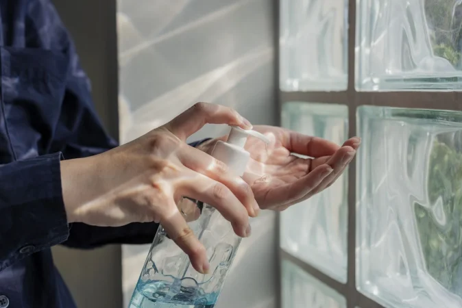 woman cleaning hands with hand sanitizer gel prevent coronavirus contamination Merca2.es