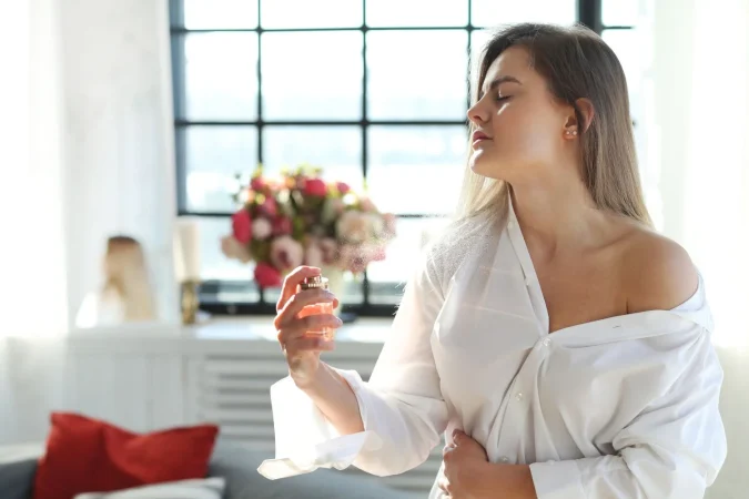 young woman applying perfume Merca2.es