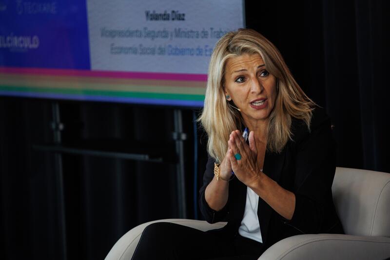 Yolanda Díaz apunta contra la CEOE por su postura respecto a reducir la jornada laboral