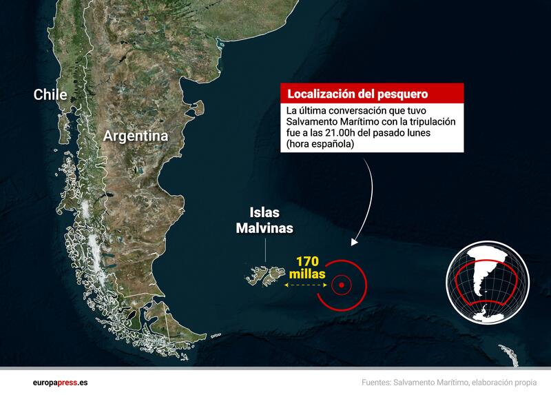 Tragedia en las Islas Malvinas: confirman 4 supervivientes, 2 desaparecidos y 2 fallecidos gallegos del naufragio del Argos Georgia