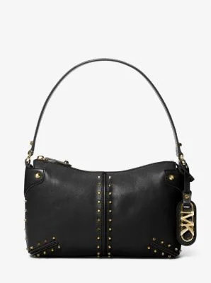 Bolso de hombro Astor grande de piel con tachuelas
