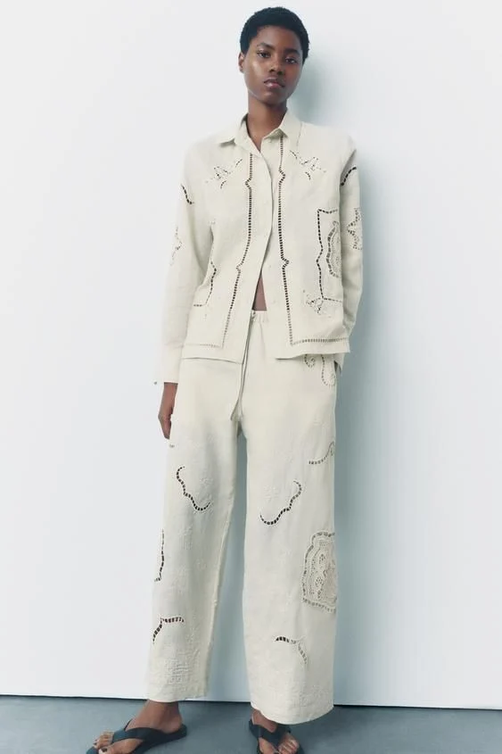 CONJUNTO CAMISA Y PANTALÓN BORDADOS ZW COLLECTION