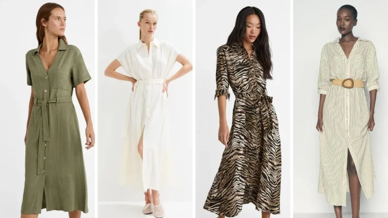 Tres opciones de vestidos camiseros de Zara, Stradivarius y H&M como el de Tamara Falcó
