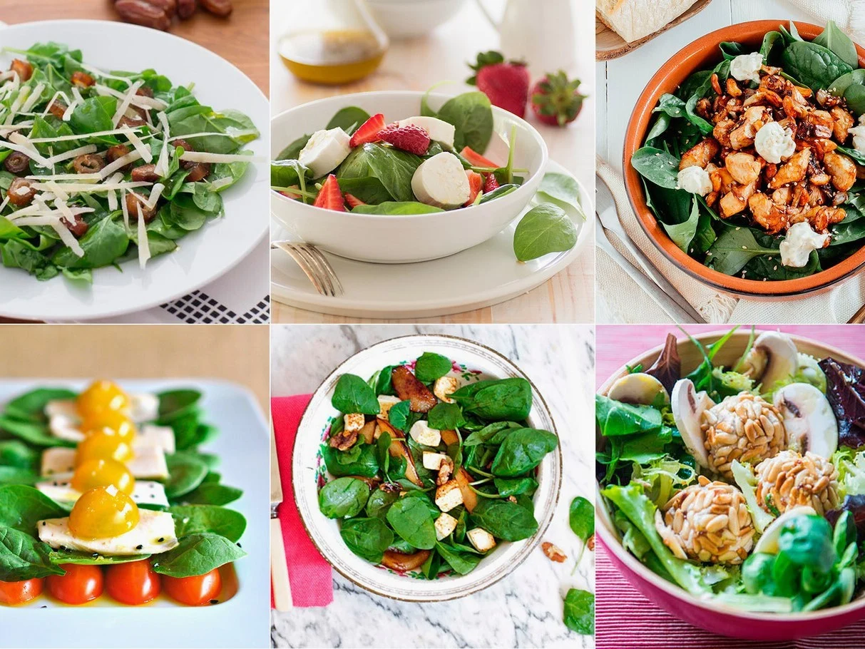 Prepara en menos de 10 minutos una nutritiva ensalada de espinacas con garbanzos y queso de cabra