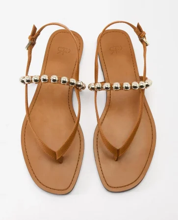 Sandalias planas de mujer de dedo con cuentas decorativas en liso de Parfois