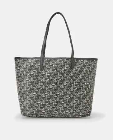 Tote Collins en negro con estampado de logos