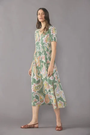 Vestido largo escote pico