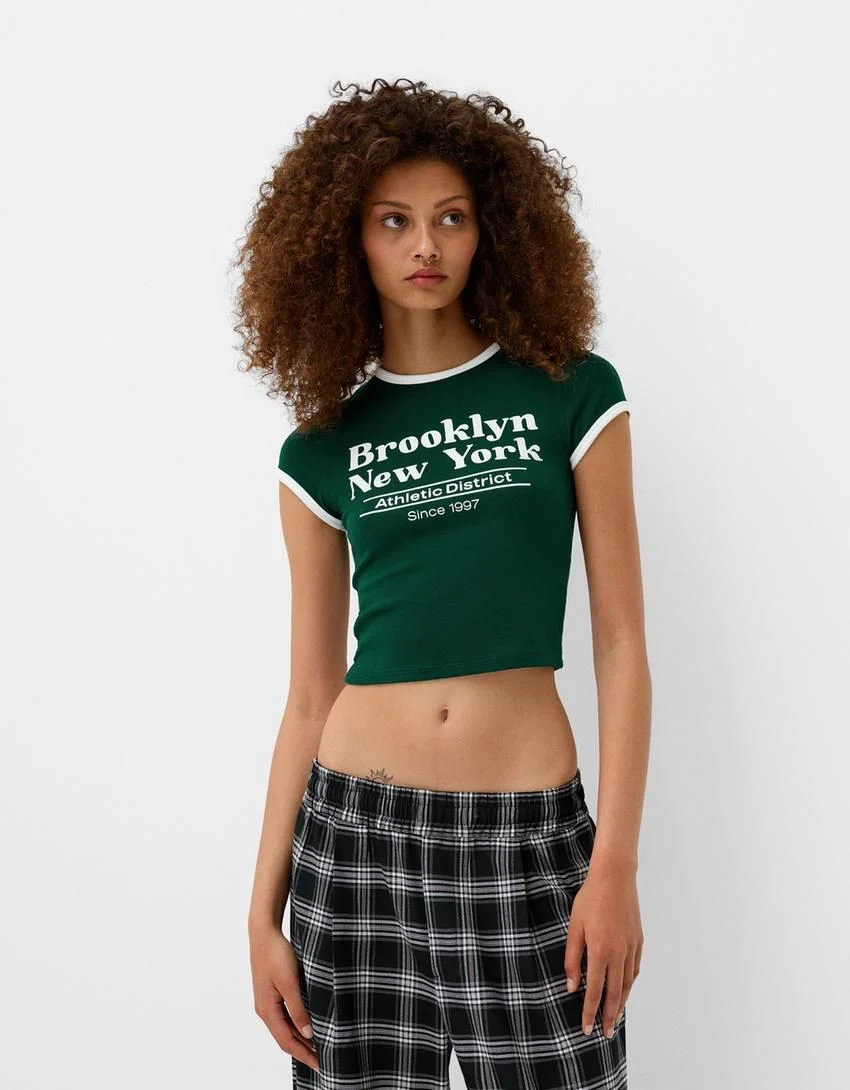 Camiseta manga corta contraste