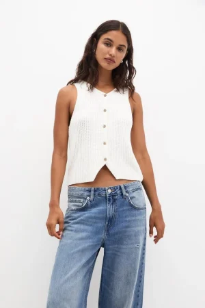 Chaleco punto botones