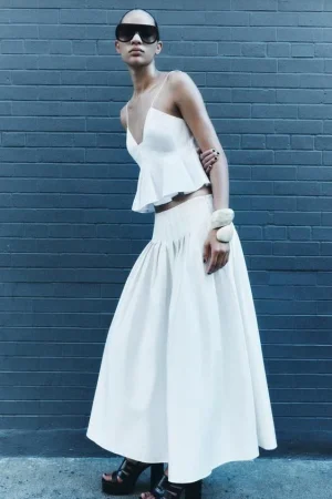 FALDA MIDI TABLAS ZW COLLECTION