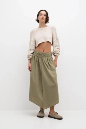 Falda midi botones delanteros