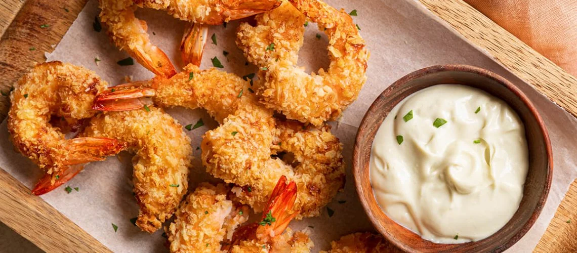 Gambas con coco en la freidora de aire: un delicioso bocado crujiente y saludable