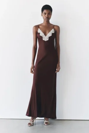 VESTIDO LENCERO ENCAJE ZW COLLECTION