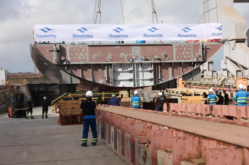 Navantia San Fernando da el primer paso con la quilla del patrullero de altura para la Armada Real de Marruecos