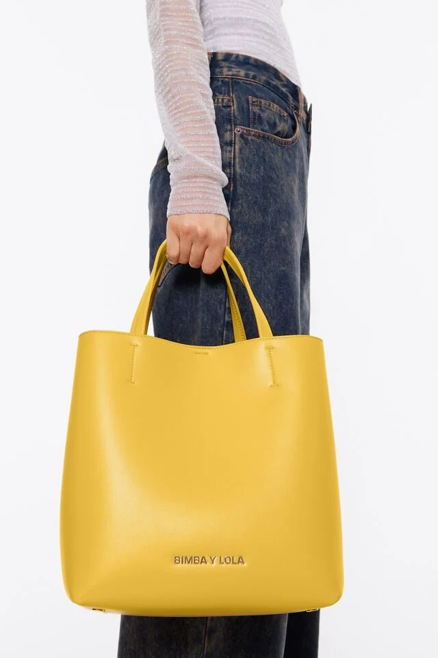 Bolso Chihuahua grande piel amarillo