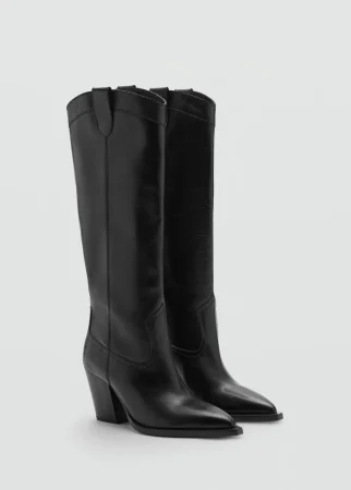 6 Modelos de botas de Stradivarius y Mango que marcarán la diferencia en tu look de otoño 84 Merca2.es Bota piel cowboy de Mango