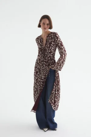 Vestido cruzado midi