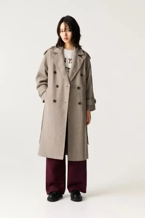 Abrigo trench cinturón