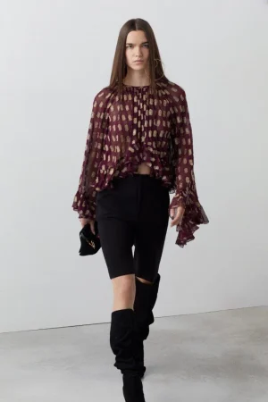 Camisa volantes lurex