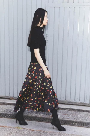 Falda estampada flores