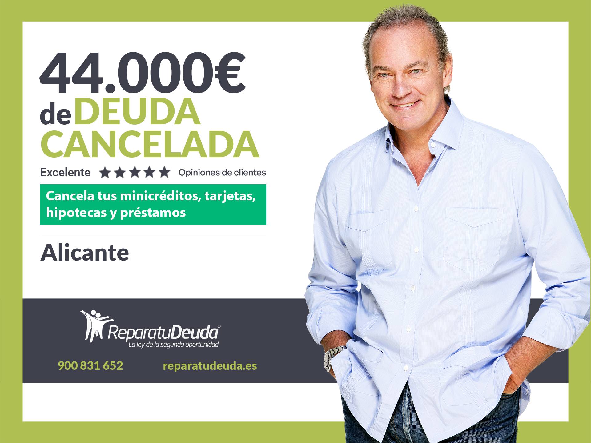Repara tu Deuda Abogados cancela 44.000 € en Alicante (Comunidad Valenciana) con la Ley de Segunda Oportunidad