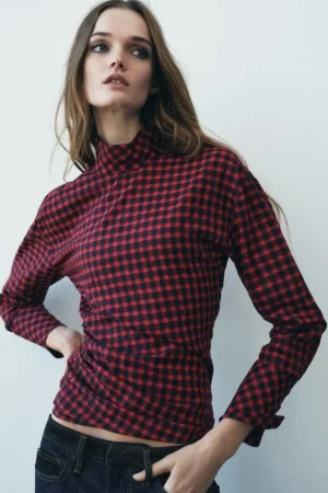 BLUSA FRUNCE CUADROS ZW COLLECTION