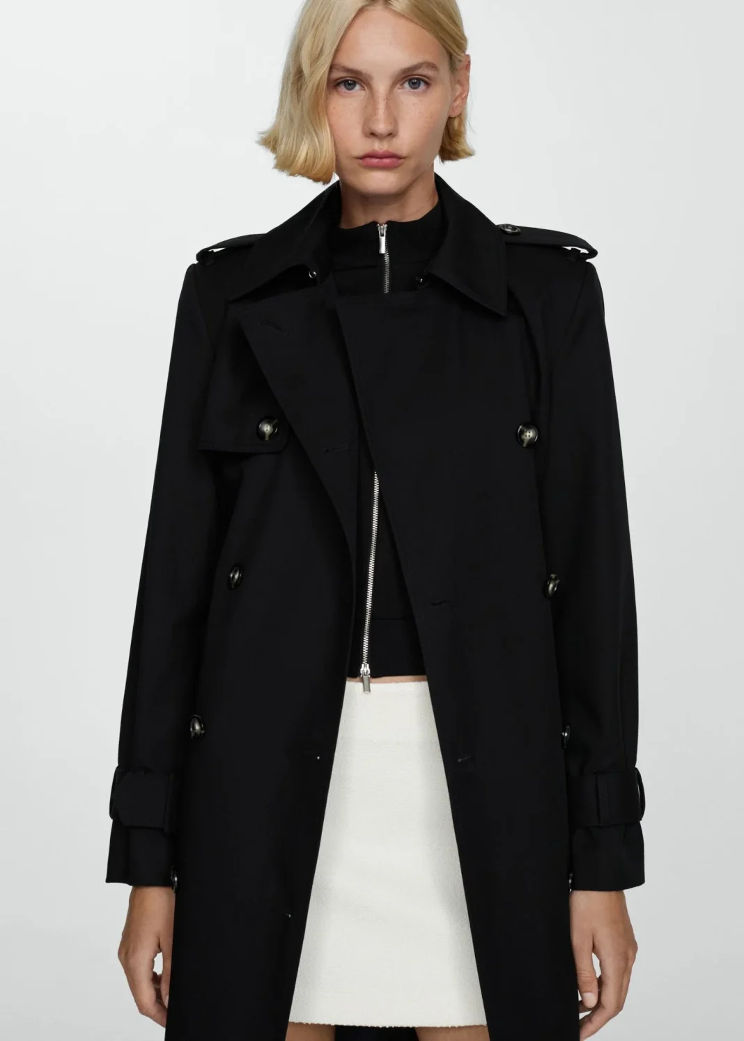 Trench algodón doble botonadura