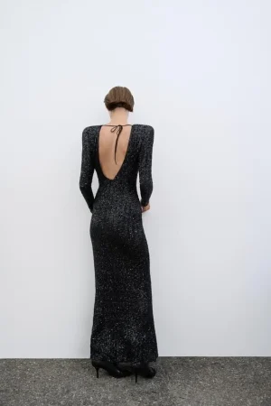 VESTIDO LENTEJUELAS HOMBRERAS ZW COLLECTION