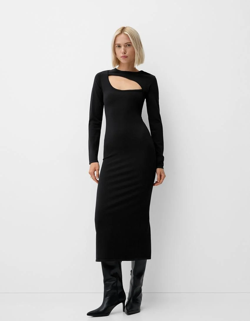 Vestido midi cut-out