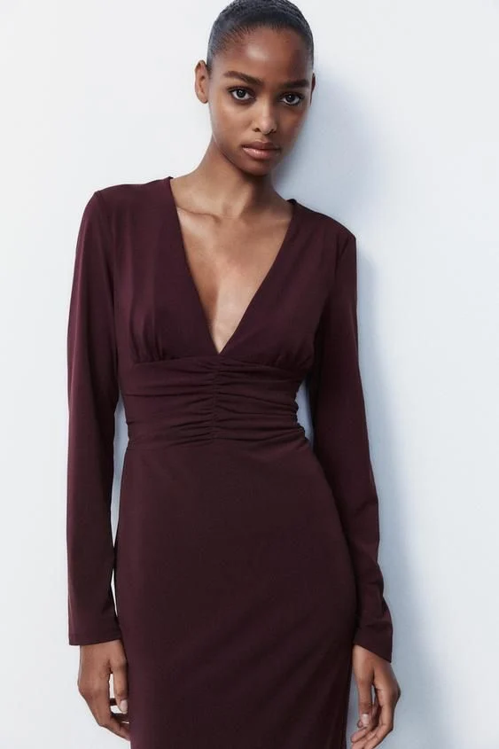 VESTIDO MIDI DRAPEADO